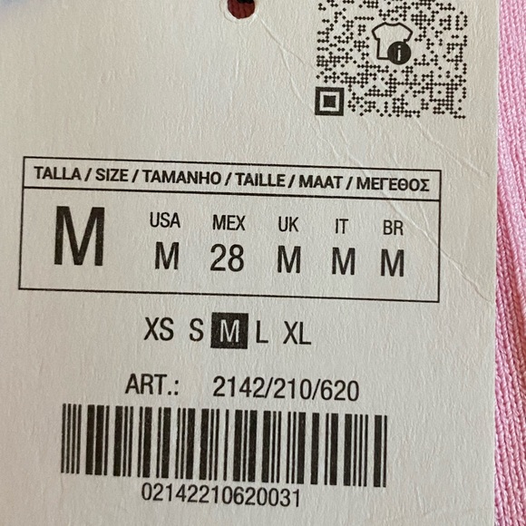 NWT. Zara Pink Viscose Blend Knit Mini Dress with Bows. Size M. - Picture 4 of 6